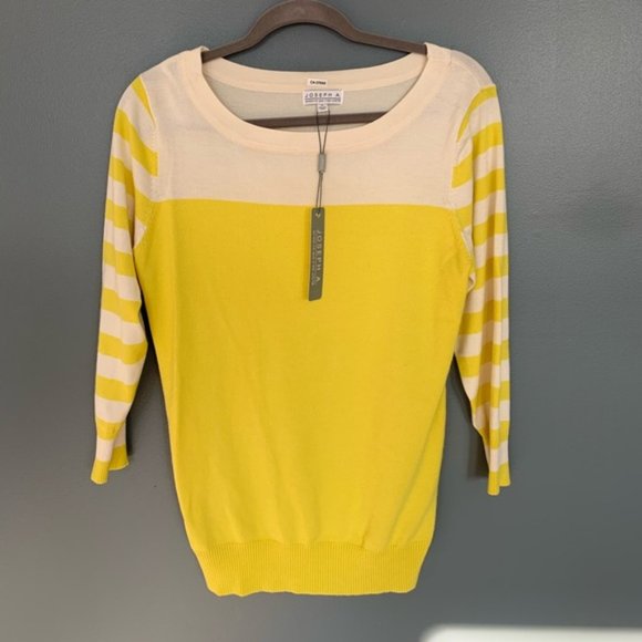 Joseph A. Color Block Crew Sweater Yellow Medium - Picture 5 of 9